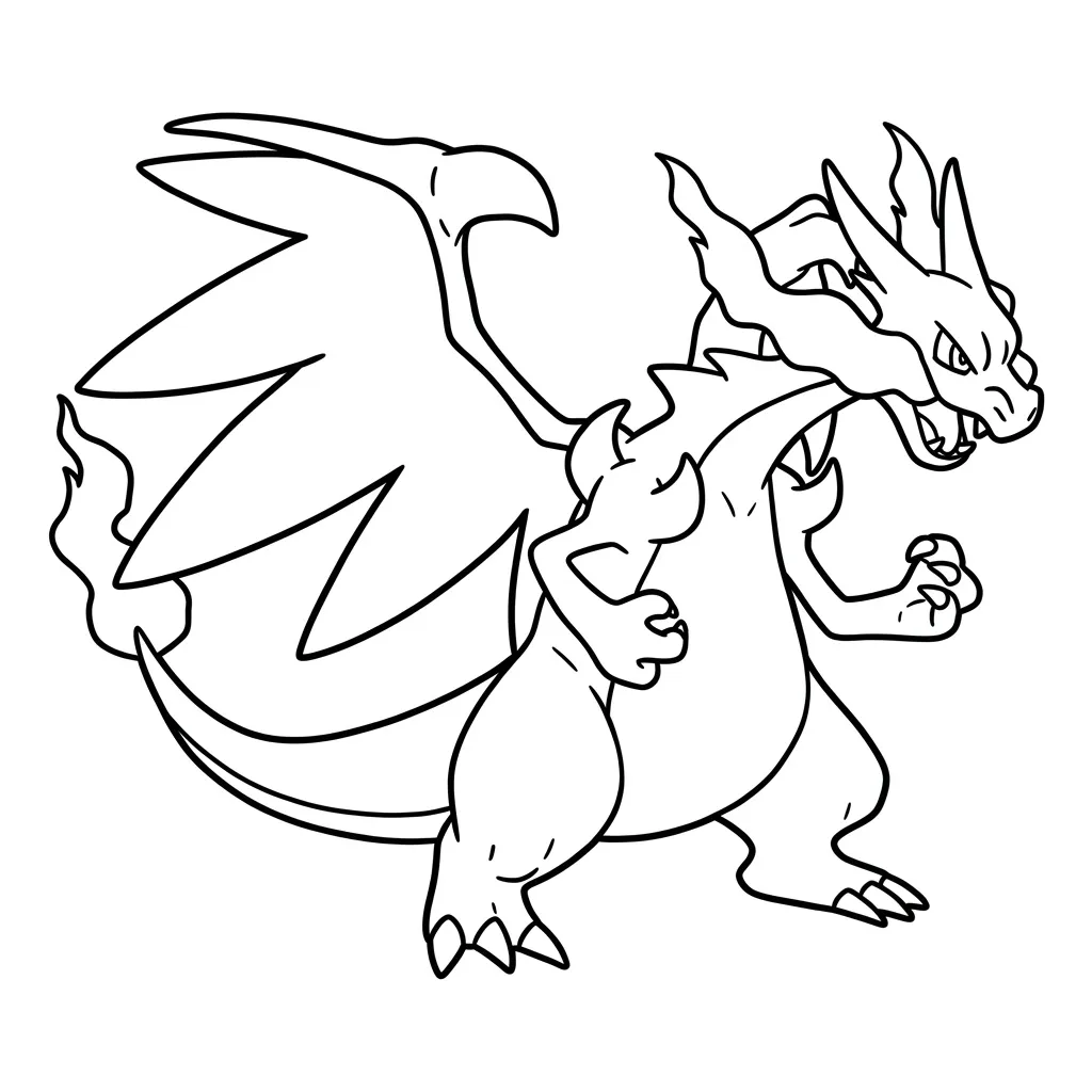 imprimir Charizard 1 para colorear gratis