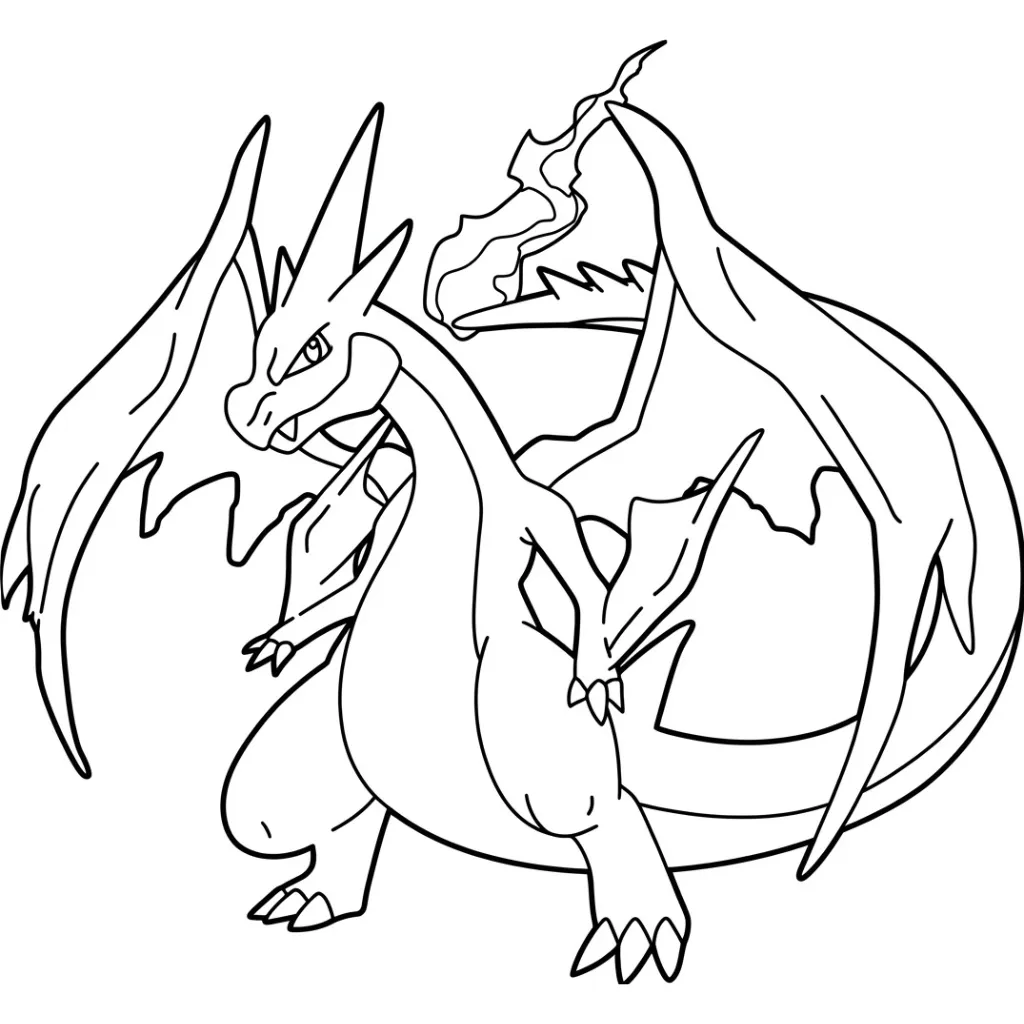 Charizard 11 para colorear y recortar para imprimir