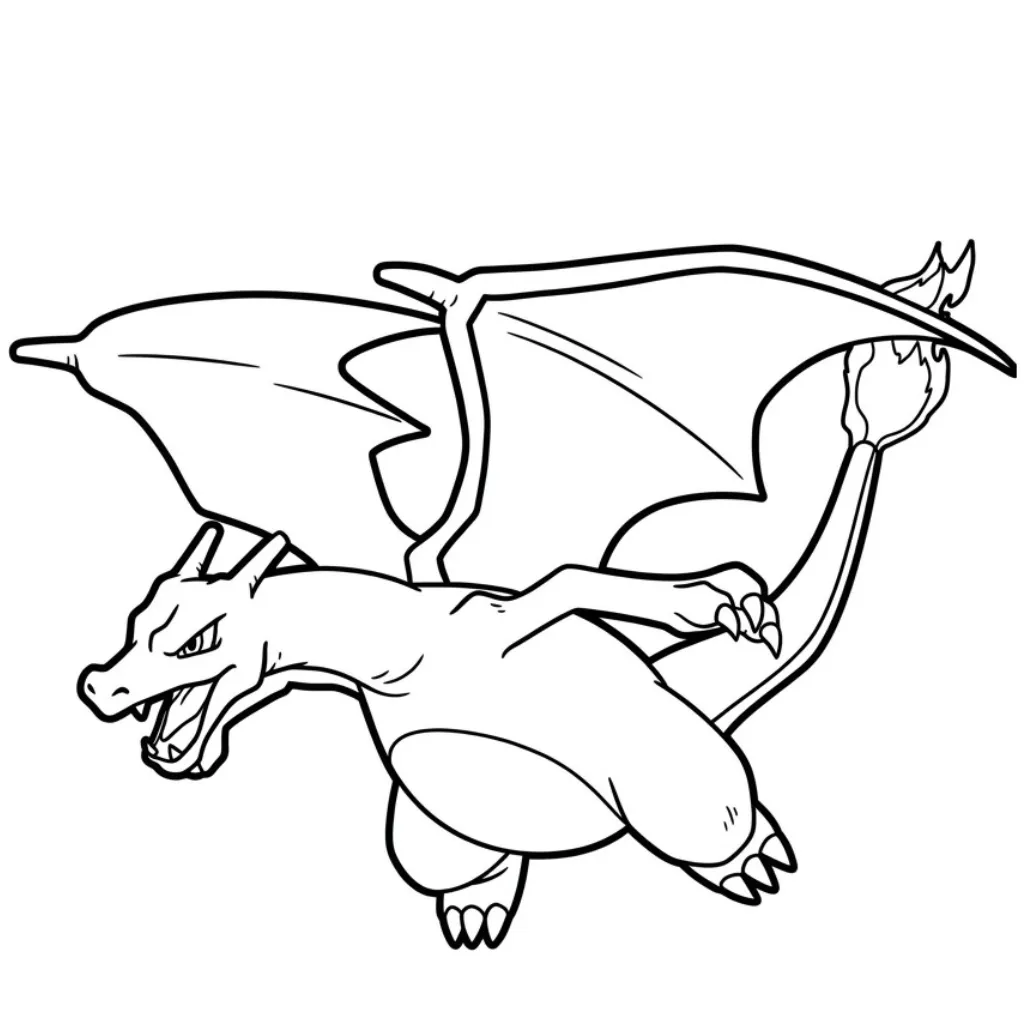 Charizard 17 para colorear educativo para niño