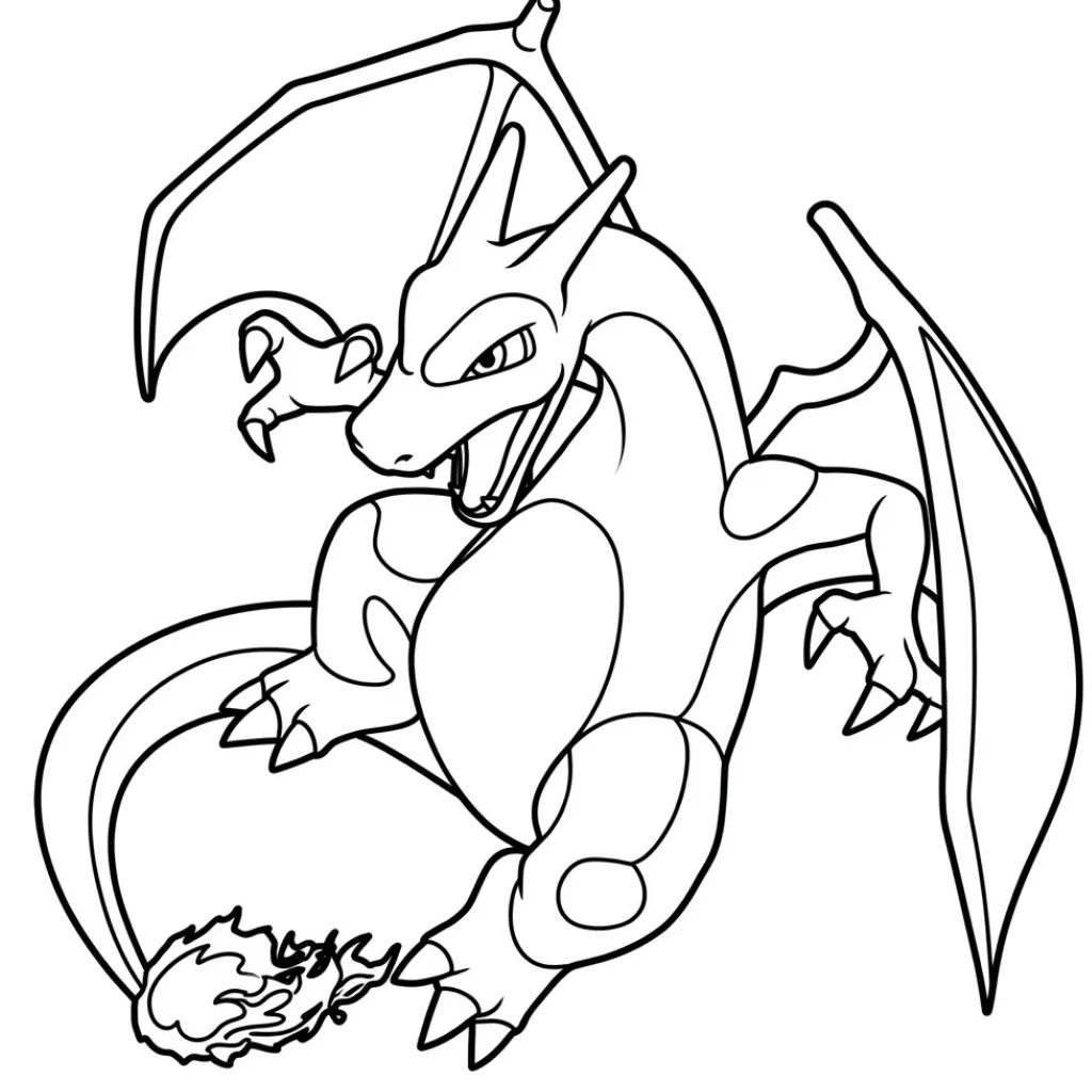 Charizard 19 para colorear y dibujos