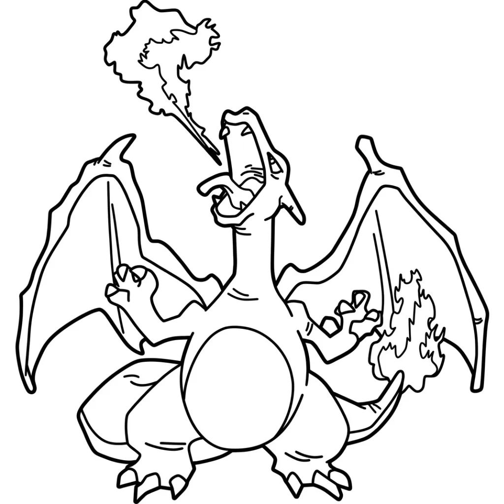 Charizard 20 para colorear para niños para imprimir