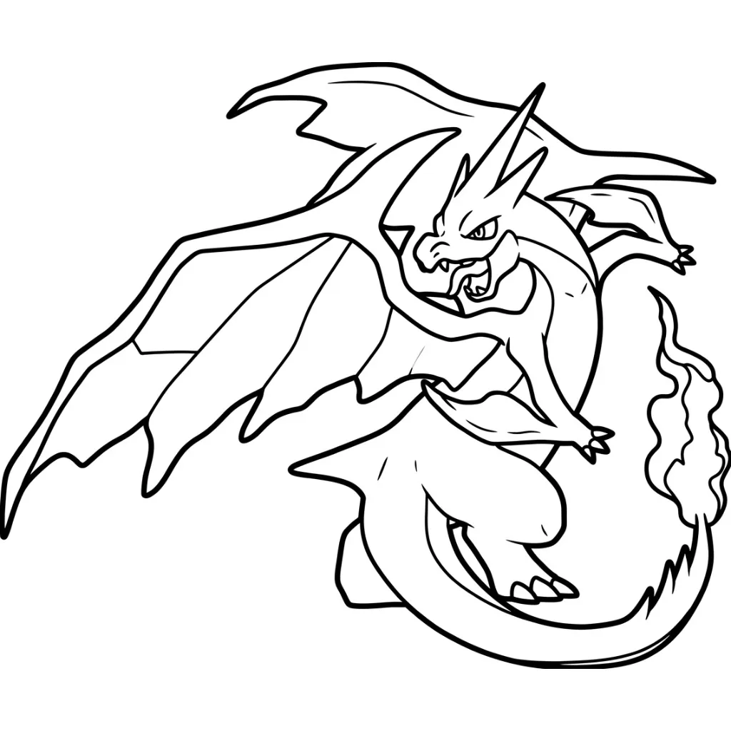 imagen para colorear Charizard 4 niño
