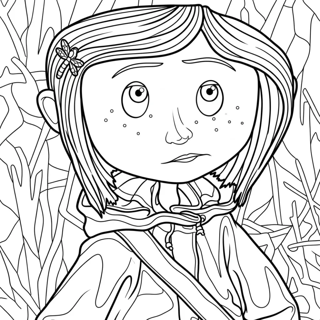 Coraline 17 para colorear para imprimir a4