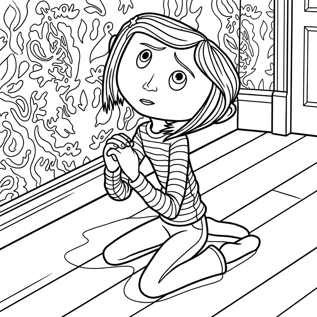 Coraline 22 para colorear para niño gratis