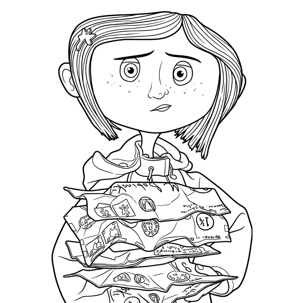 Coraline 7 para colorear para imprimir para niños