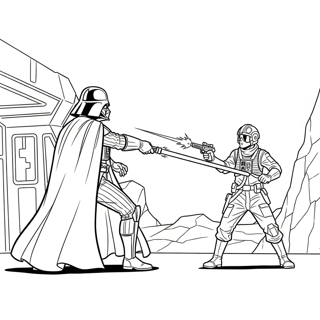 Darth Vader 10 para colorear para imprimir para niño de 3 años