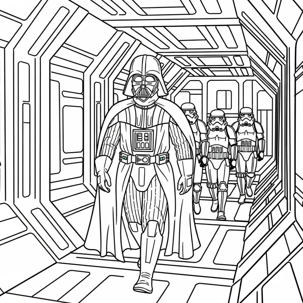 Darth Vader 11 para colorear y dibujo para imprimir
