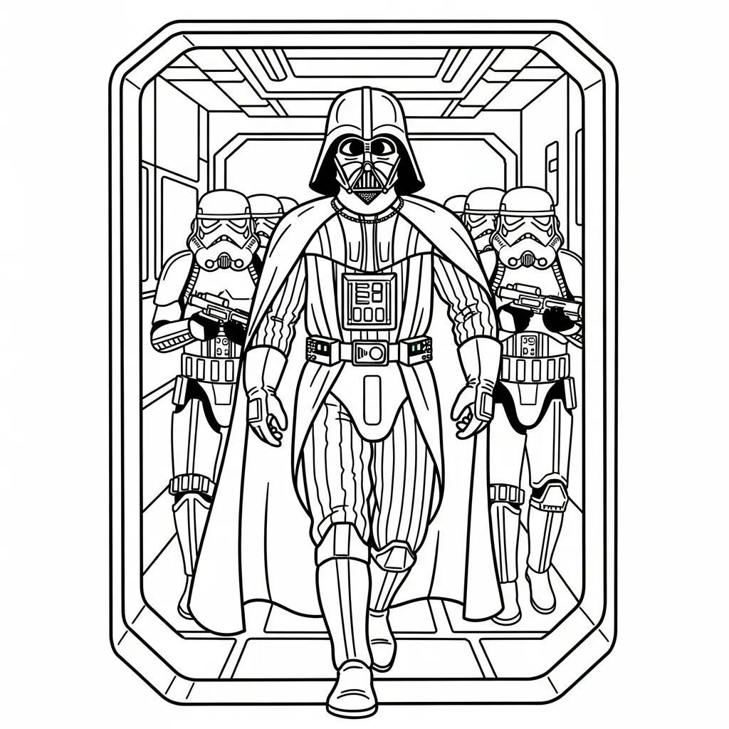 Darth Vader 13 para colorear y recortar para imprimir
