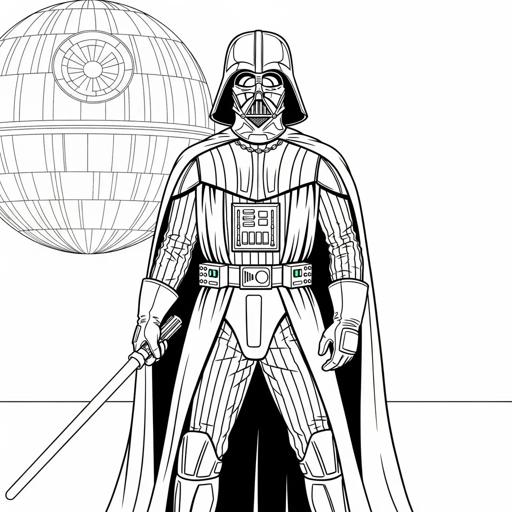 Darth Vader 14 para colorear para descargar