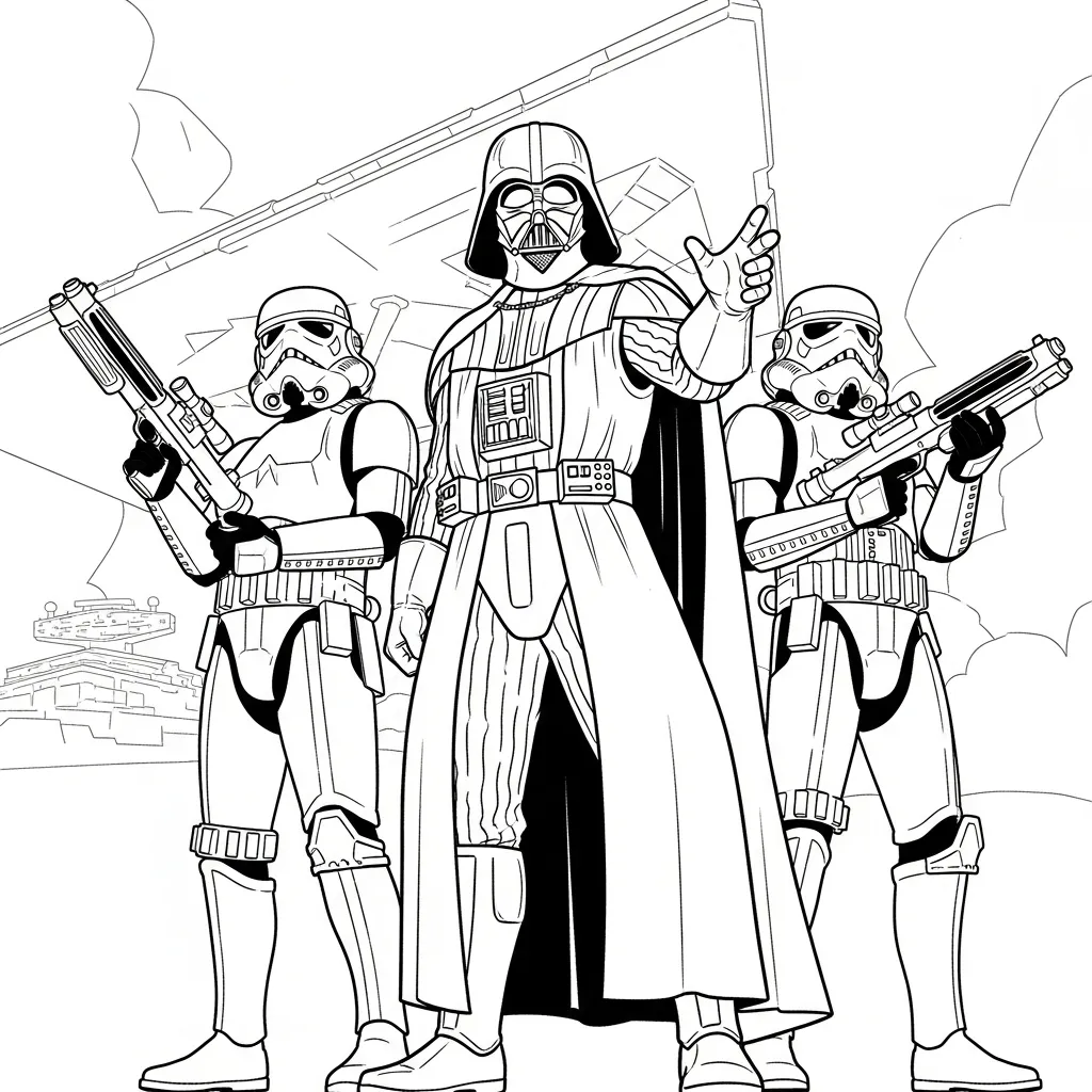 Darth Vader 17 para colorear para niños para descargar