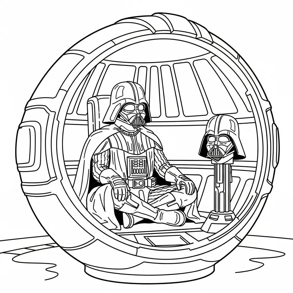 Darth Vader 2 para colorear para niños para imprimir gratis