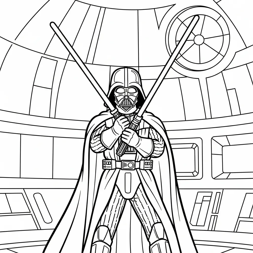 Darth Vader 22 para colorear para imprimir kawaii
