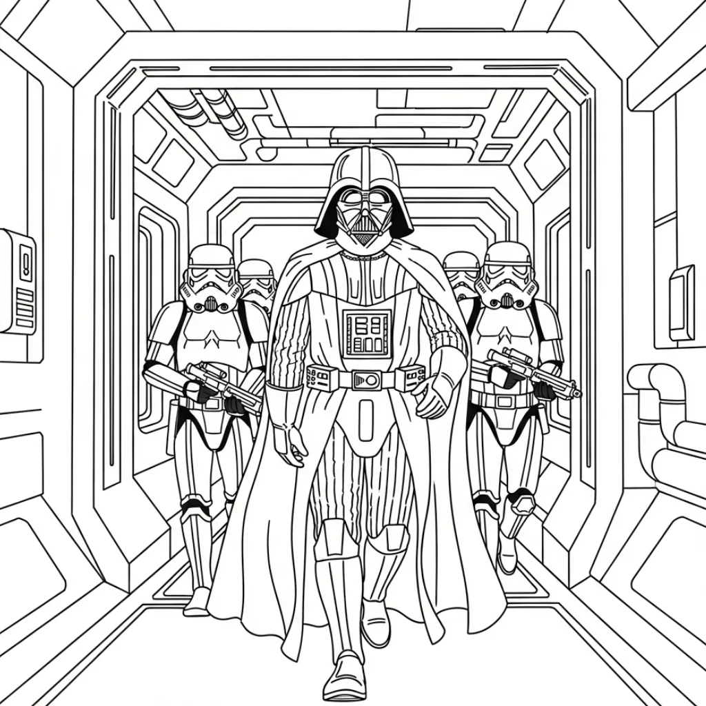 Darth Vader 24 para colorear y recortar para imprimir gratis