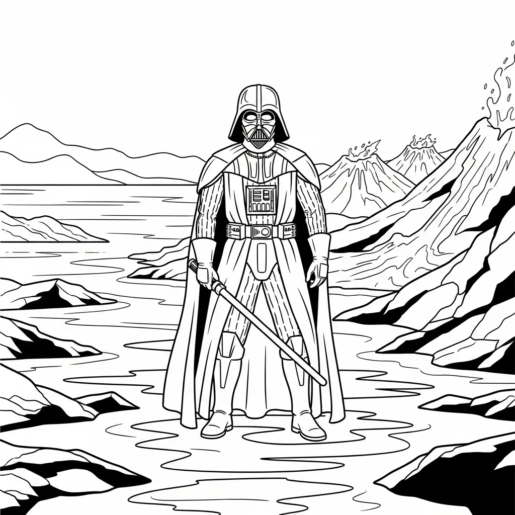 imagen de Darth Vader 25 para colorear para niño