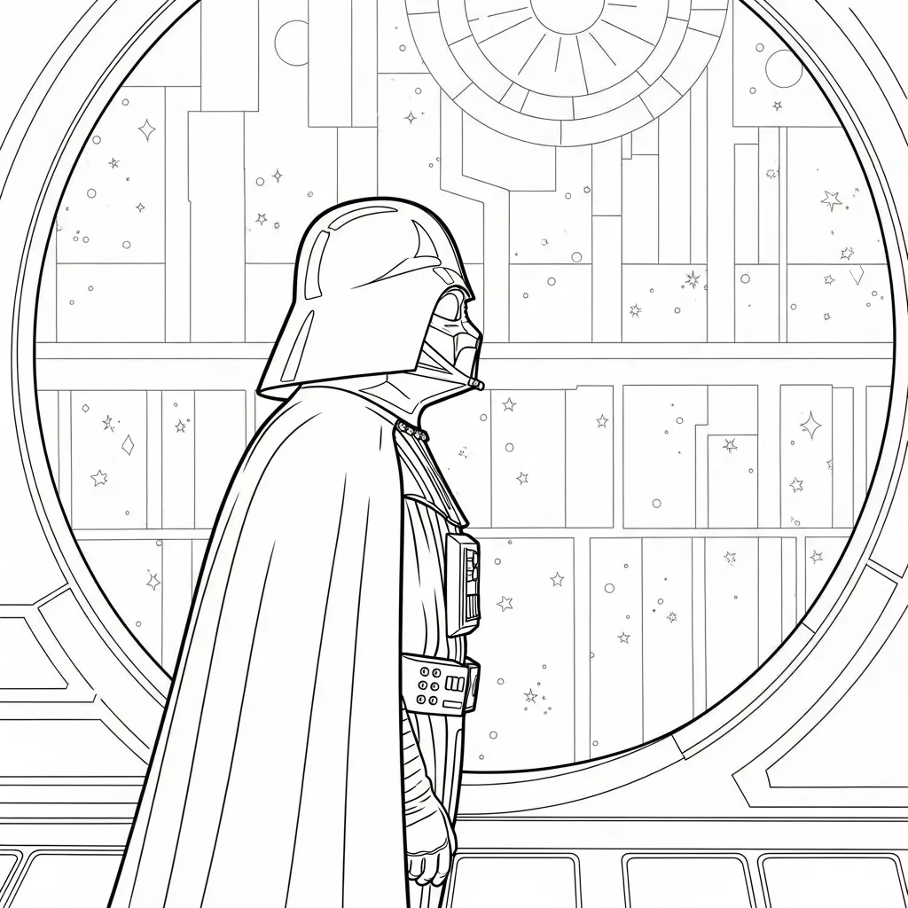 Darth Vader 29 para colorear educativo para niño