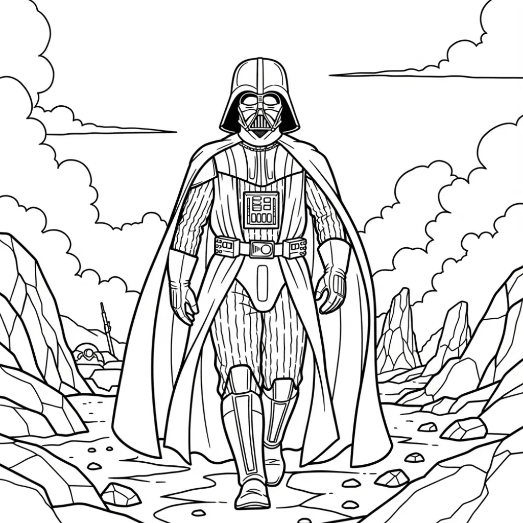 imprimir Darth Vader 5 para colorear