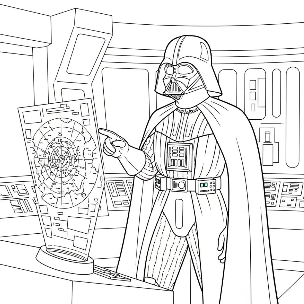 Darth Vader 7 para colorear para imprimir para niño de 6 años