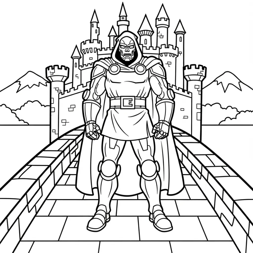 Doctor Doom 16 para colorear para imprimir para niño de 4 años