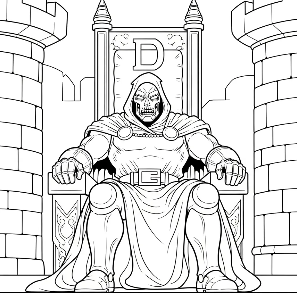 Doctor Doom 17 para colorear para imprimir para niños