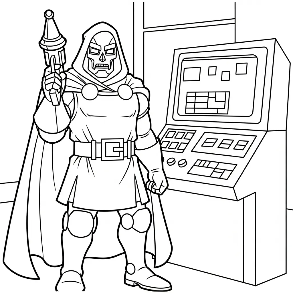 Doctor Doom 18 para colorear en línea para niño