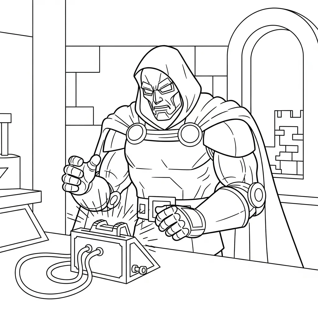 Doctor Doom 3 para colorear para niños