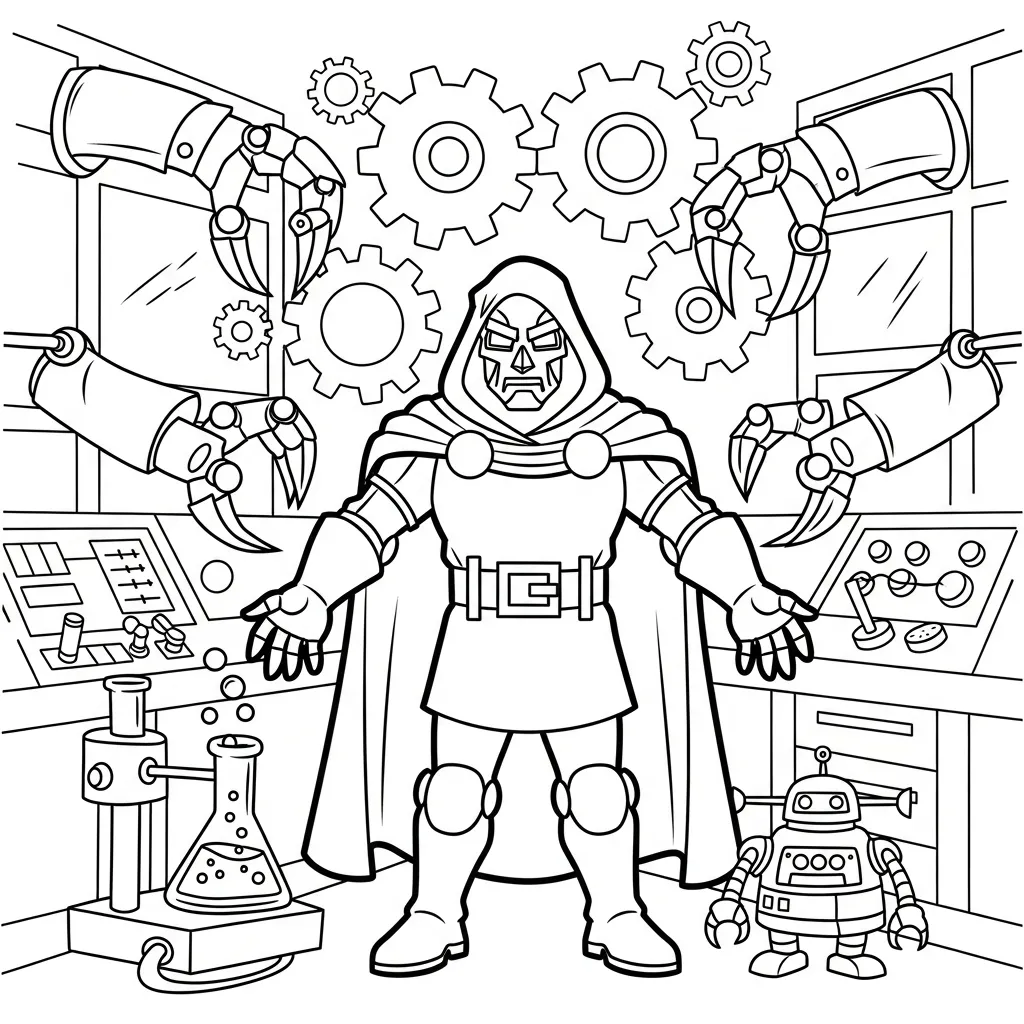 Doctor Doom 5 para colorear para imprimir gratis