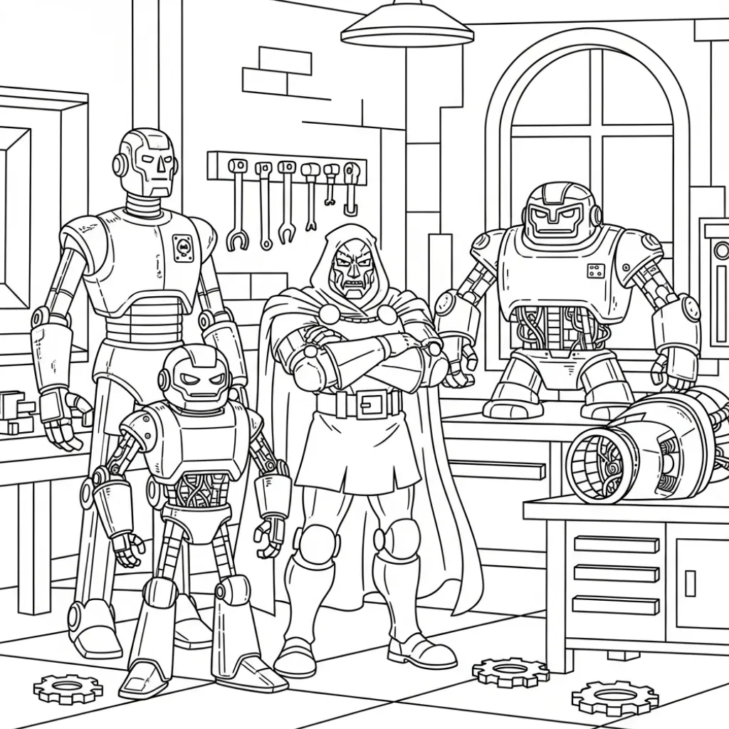 Doctor Doom 6 para colorear para imprimir para niño de 9 años