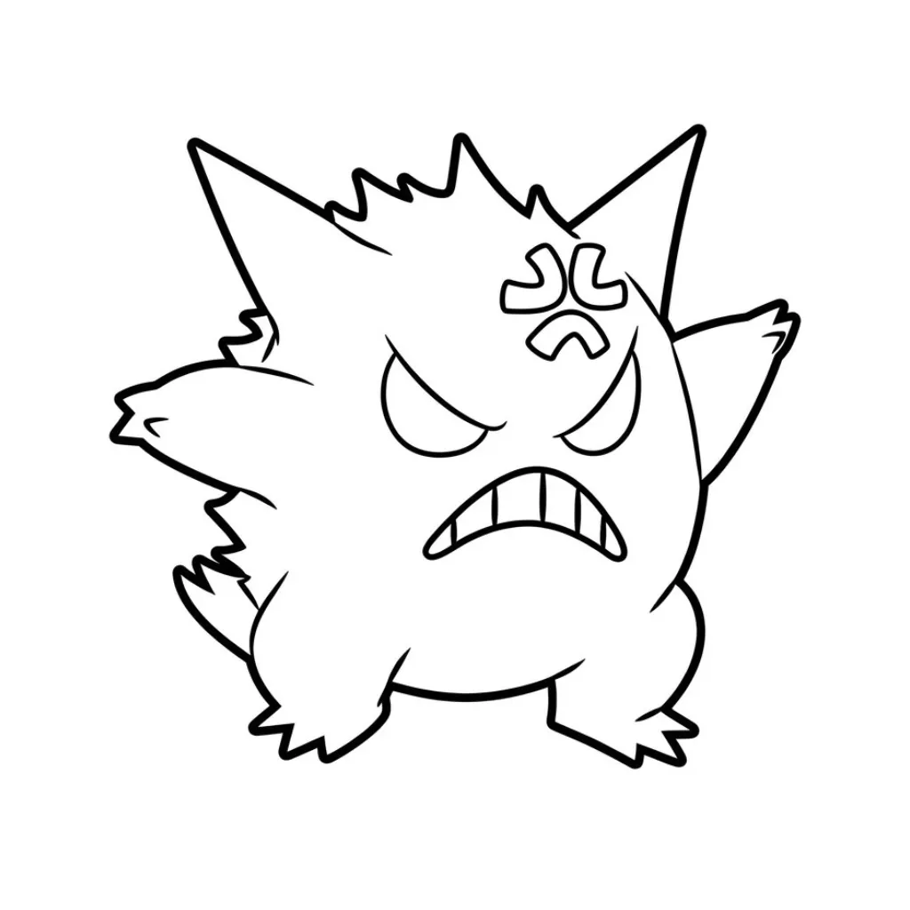 Gengar 1 para colorear para imprimir para niño de 9 años