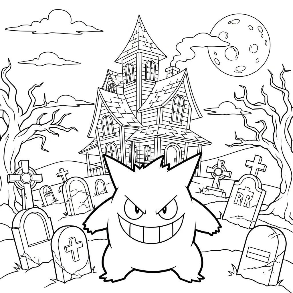 Gengar 10 para dibujar e imprimir