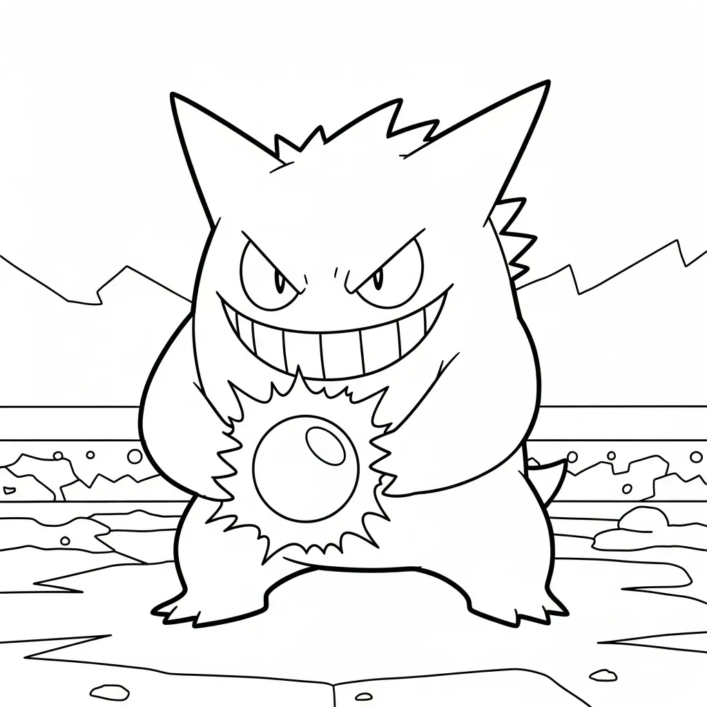 Gengar 12 para colorear y recortar para imprimir