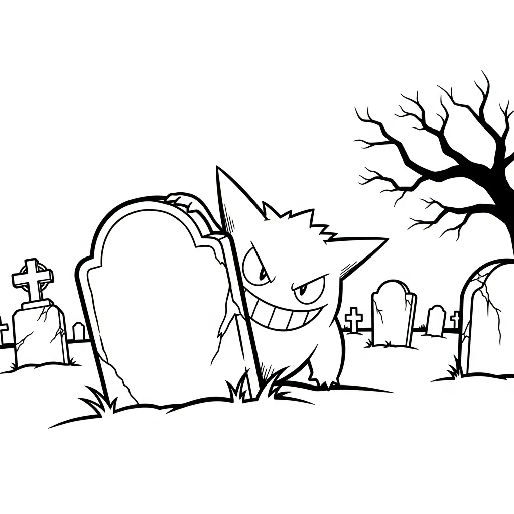 Gengar 18 para colorear en línea para niño