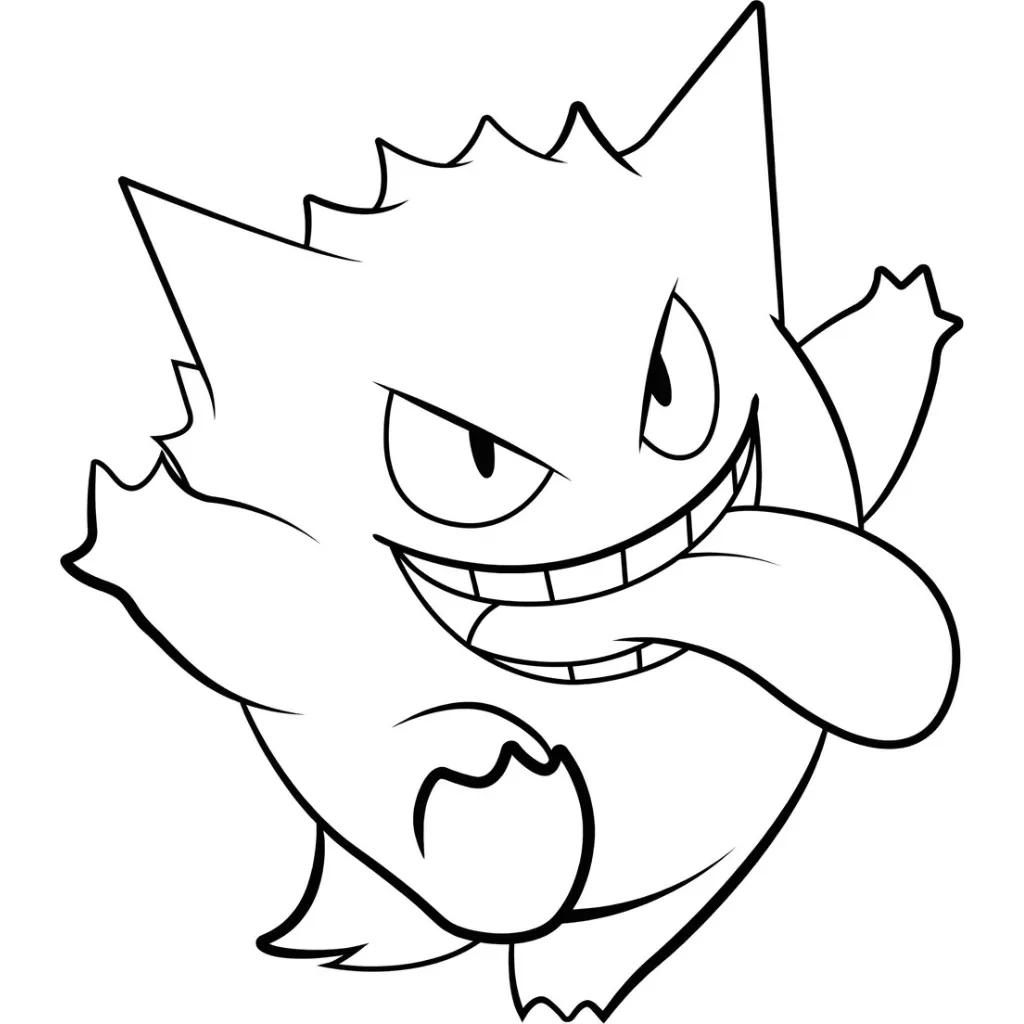 Gengar 2 para colorear para imprimir gratis