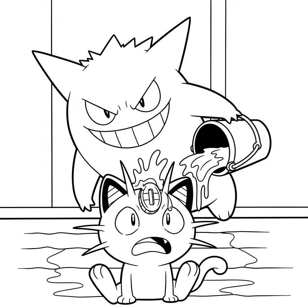 Gengar 23 para colorear para imprimir para niño de 2 años