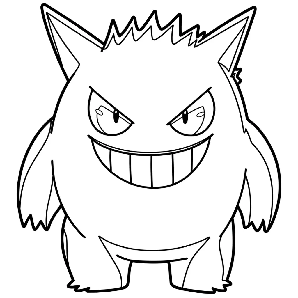 Gengar 3 para colorear para niños para imprimir
