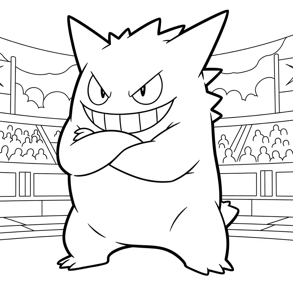Gengar 6 para colorear para imprimir kawaii