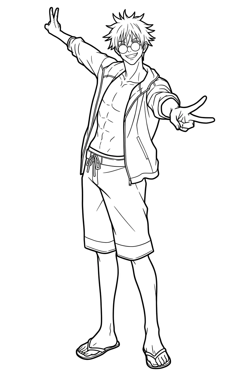 Gojo Satoru 19 para colorear en línea