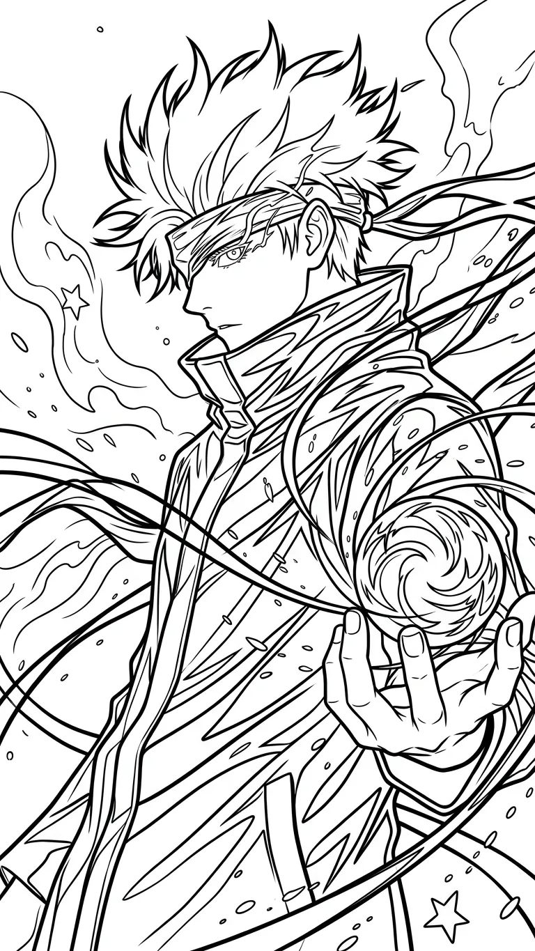 Gojo Satoru 21 para colorear para imprimir para niño de 2 años