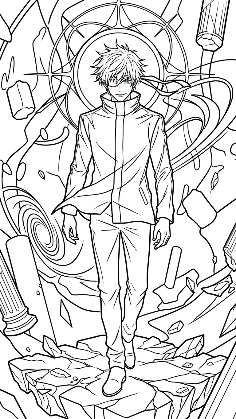 Gojo Satoru 27 para dibujar e imprimir