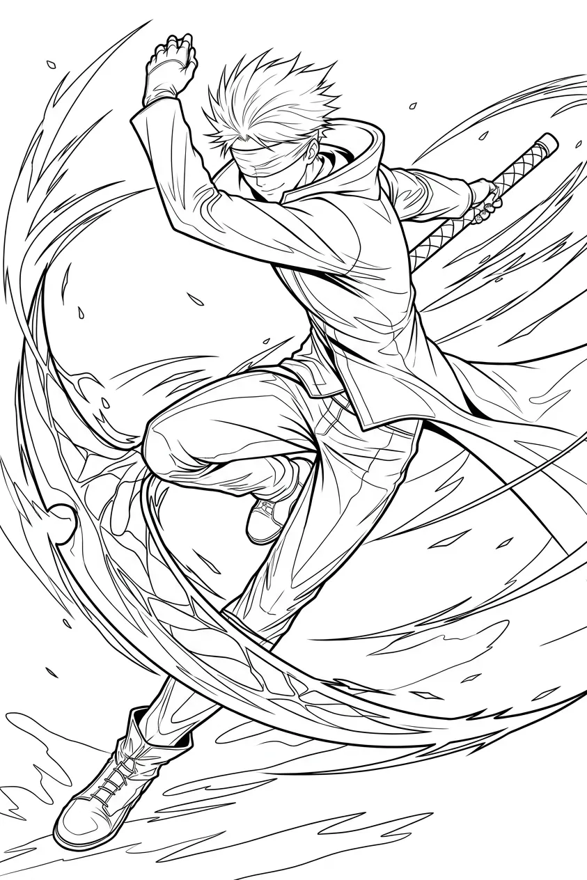 Gojo Satoru 28 para colorear para imprimir kawaii