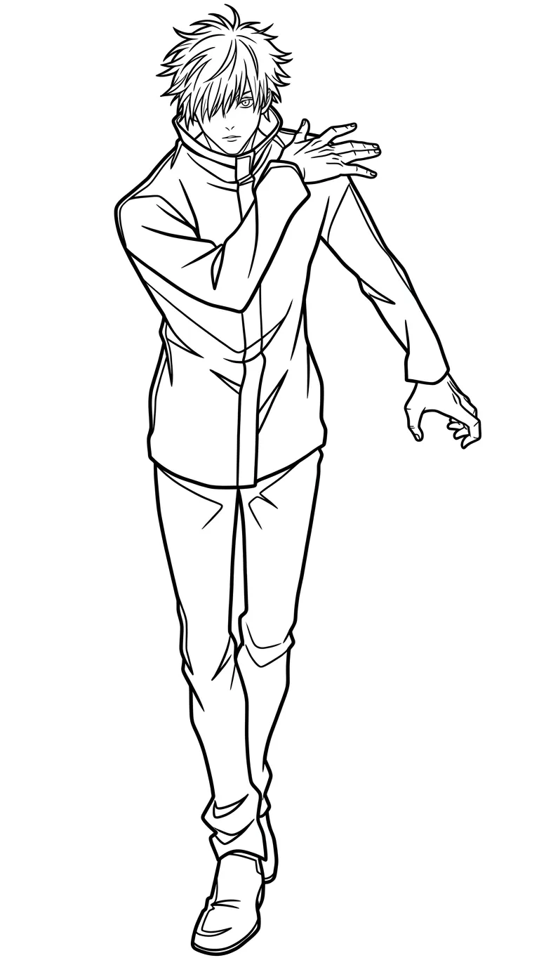 imprimir Gojo Satoru 6 para colorear gratis