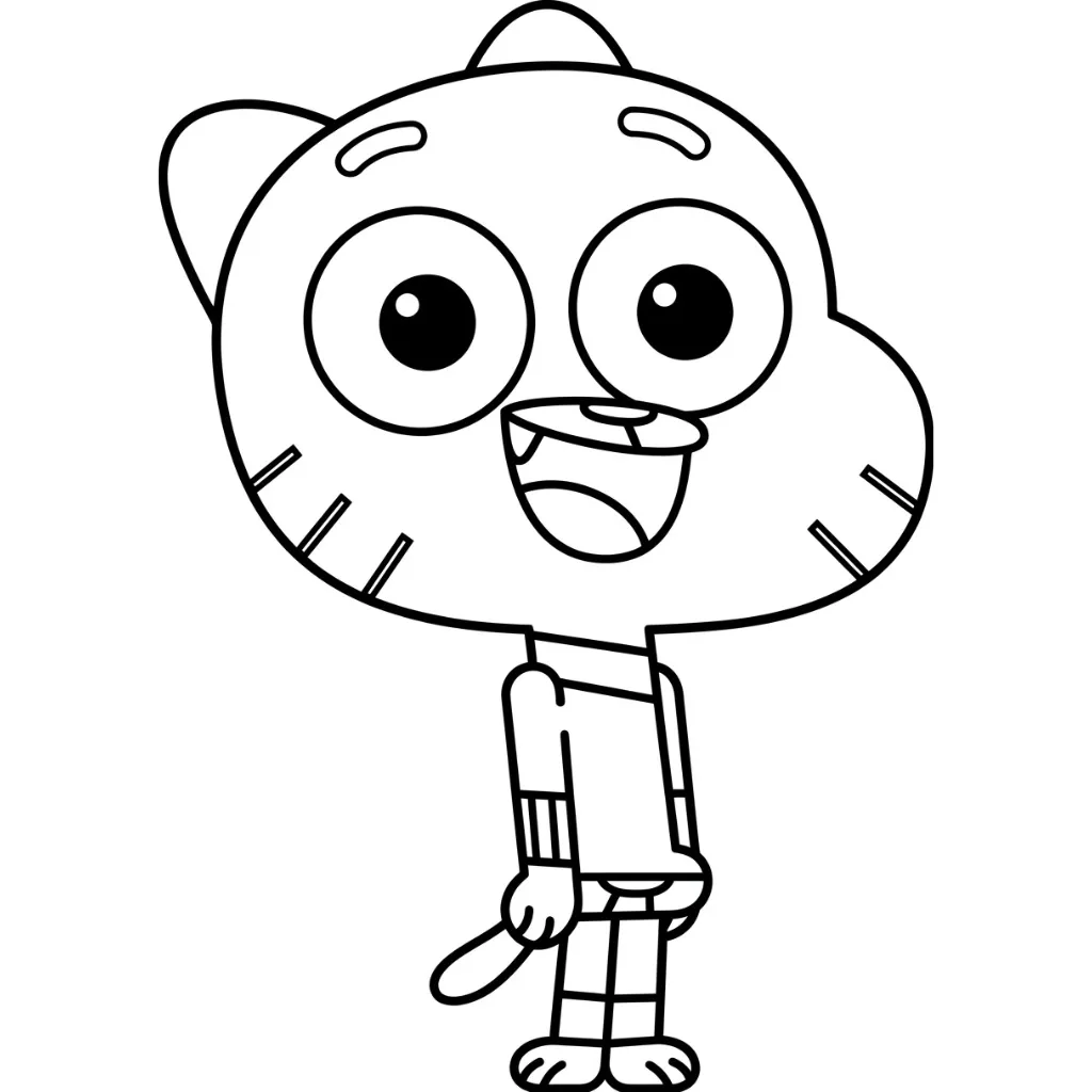 Gumball 1 para colorear para imprimir para niño de 12 años