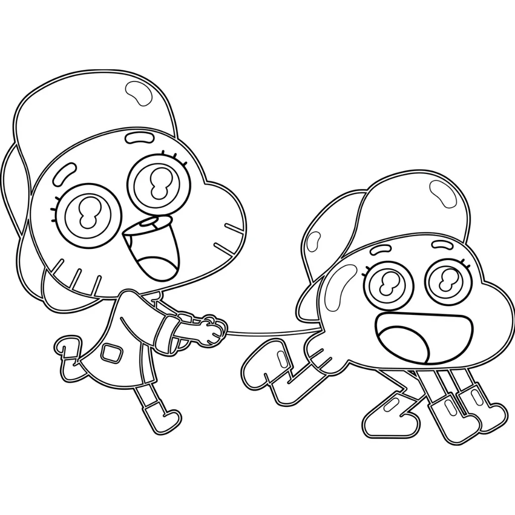 Gumball 10 para colorear educativo para niño