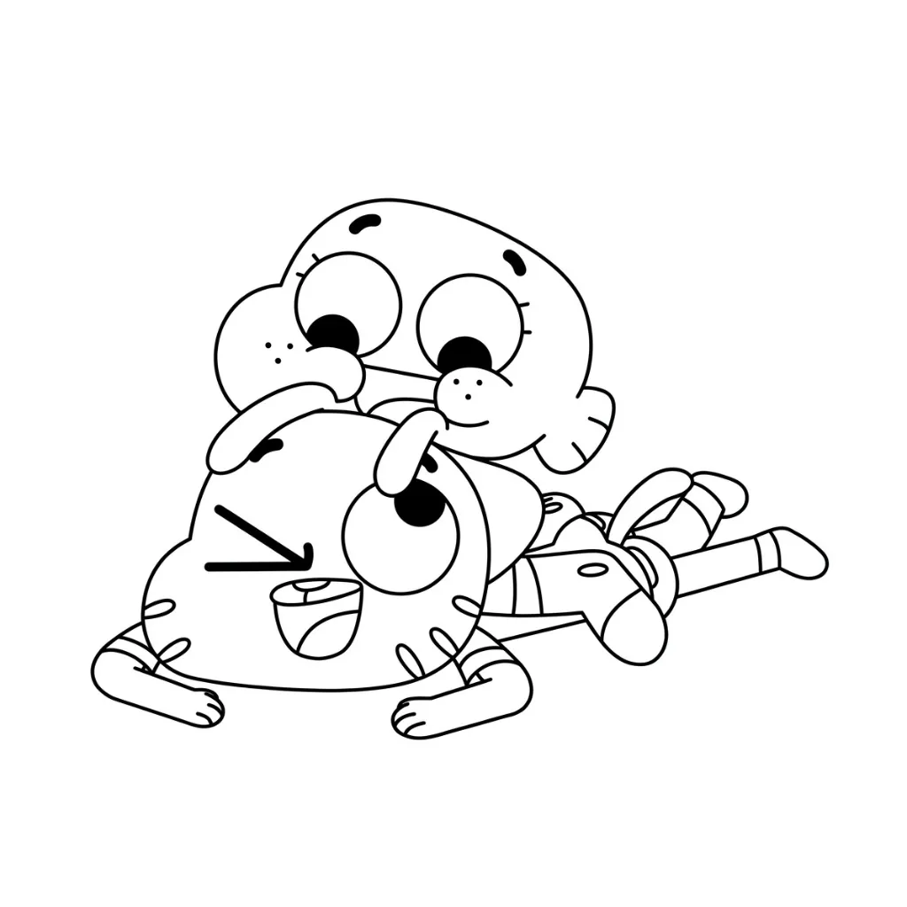 Gumball 11 para colorear para bebé para imprimir