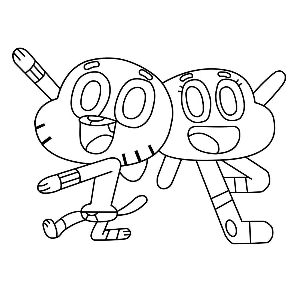 Gumball 12 para colorear de para niños