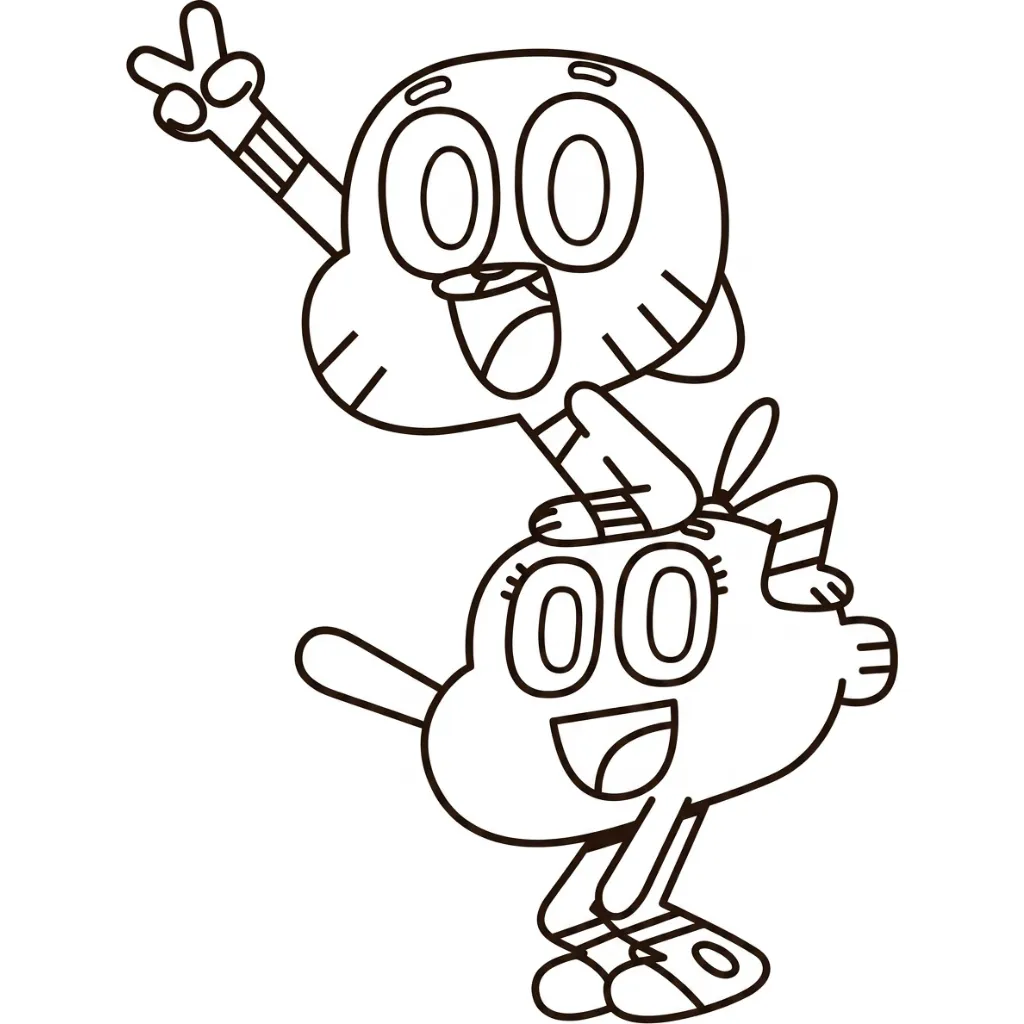 Gumball 14 para colorear para imprimir para niño de 7 años