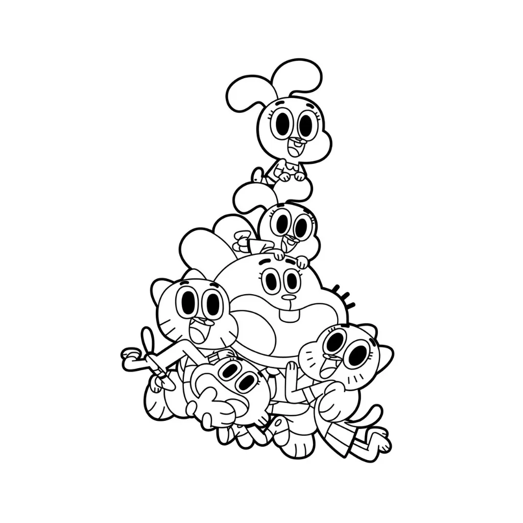 Gumball 15 para colorear para bebé para imprimir