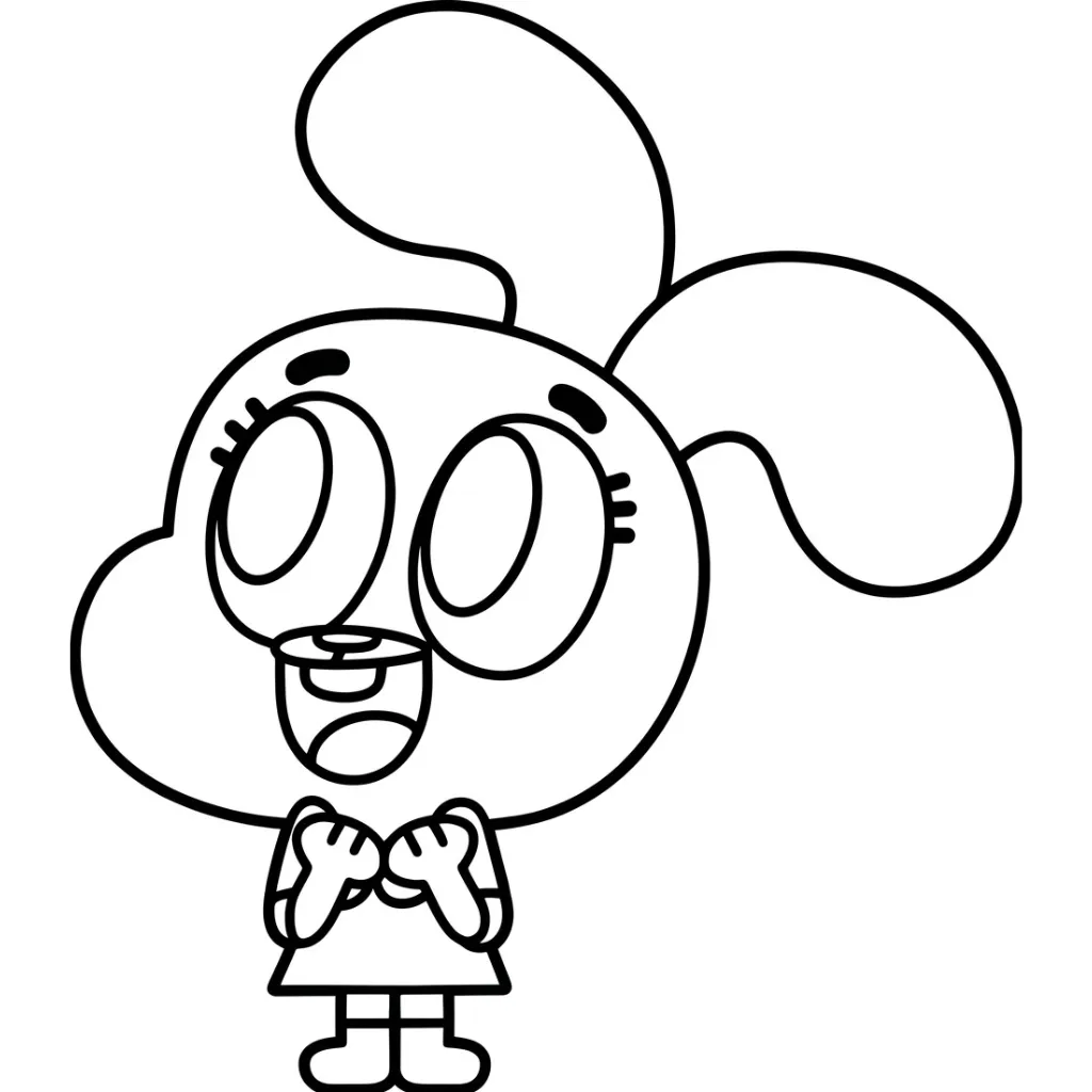 Gumball 21 para colorear para niño gratis
