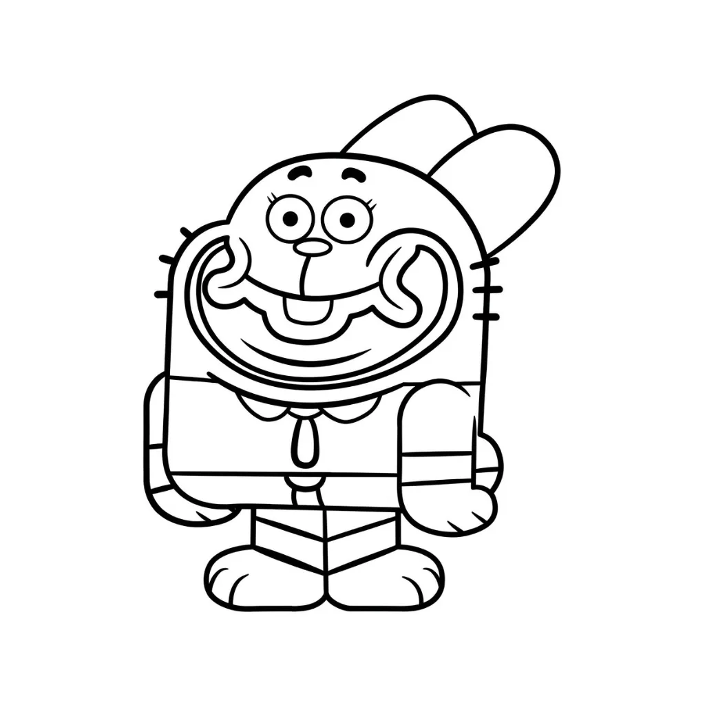 Gumball 22 para colorear para niño de 4 años