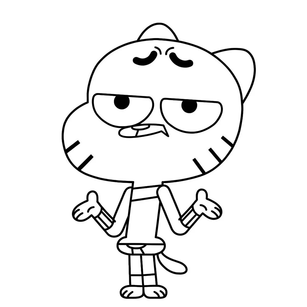 Gumball 25 para colorear para niño