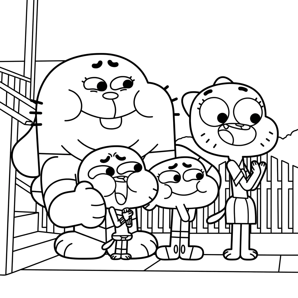 Gumball 4 para colorear gratis para imprimir